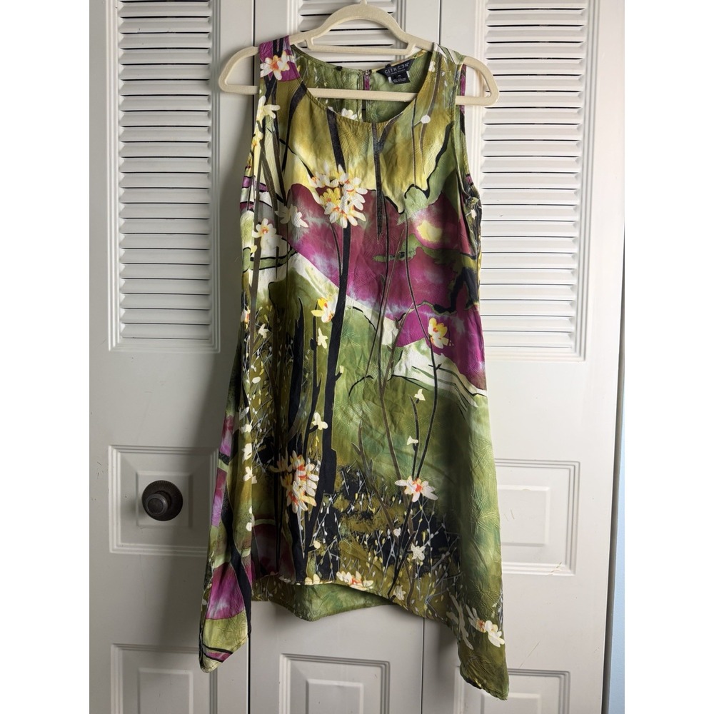 Citron Santa Monica Silk Whimsigoth Dress M Forest Fairy Asymmetric Art to Wear